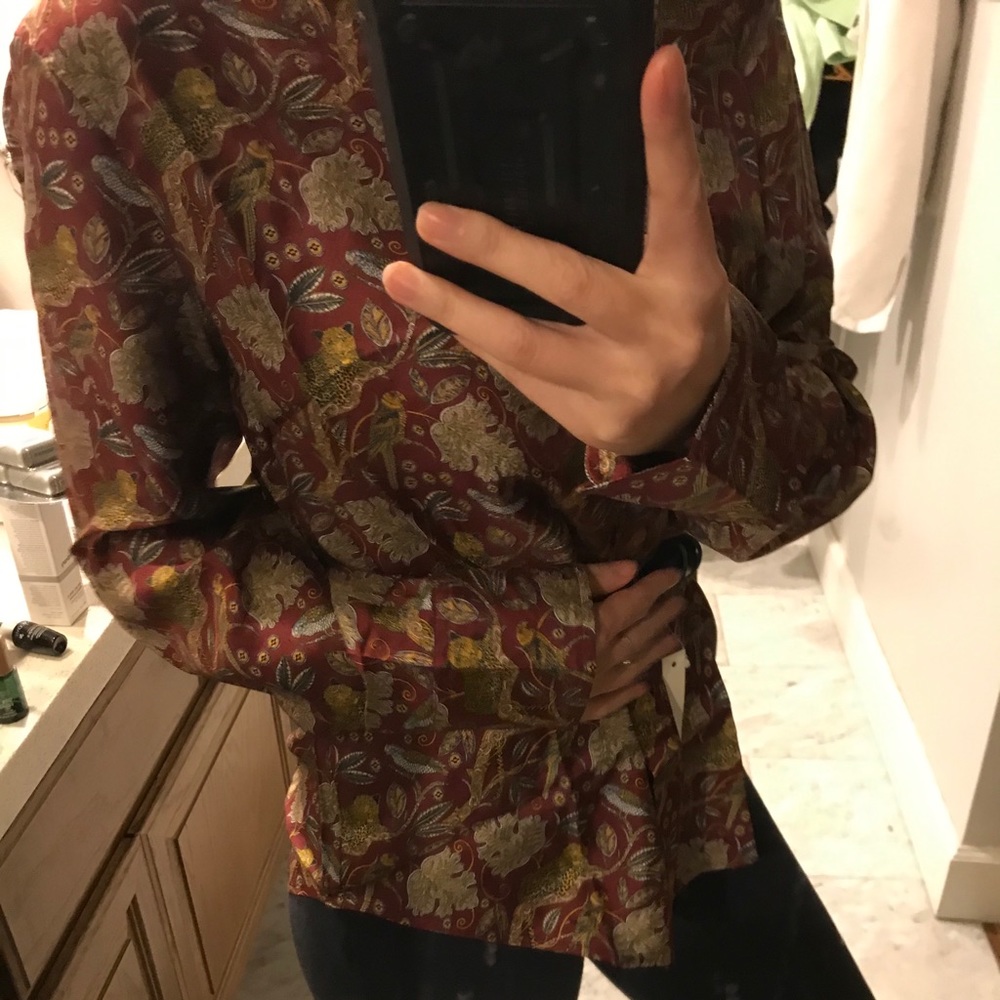 Jcrew collection NWT silk shirt jungle cat sz 6